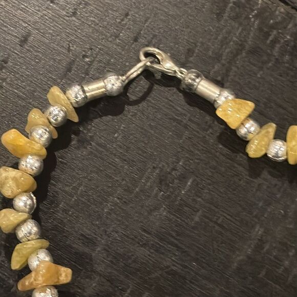 Genuine Green Chip Bead Silver Tone Gemstone Handcrafted Southwestern Necklace​​ - Picture 2 of 6